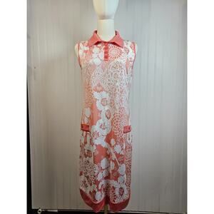 L'ONKEL Paris Floral Jersey Sheath Dress Women’s Size M Made in France Collared